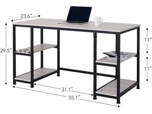 CO-Z 55" Computer Desk with Shelves, Large Writing Desk Table, PC or Laptop Workstation for Home Office and More, Modern Executive Office Desk, Home Office Desk with Adjustable Shelving, Maple CO-Z 55" Computer Desk with Shelves, Large Writing Desk Table, PC or Laptop Workstation for Home Office and More, Modern Executive Office Desk, Home Office Desk with Adjustable Shelving, Maple