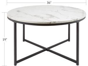 CO-Z 36" Modern Round Coffee Table with Faux Marble Top | Mid-Century Cocktail Table with Metal Frame | Accent Table for Living Rooms Bedrooms Entryways Decor and More, White Marble and Black CO-Z 36" Modern Round Coffee Table with Faux Marble Top | Mid-Century Cocktail Table with Metal Frame | Accent Table for Living Rooms Bedrooms Entryways Decor and More, White Marble and Black