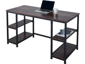 CO-Z 55" Computer Desk with Shelves, Large Writing Desk Table, PC or Laptop Workstation for Home Office and More, Modern Executive Office Desk, Home Office Desk with Adjustable Shelving, Walnut CO-Z 55" Computer Desk with Shelves, Large Writing Desk Table, PC or Laptop Workstation for Home Office and More, Modern Executive Office Desk, Home Office Desk with Adjustable Shelving, Walnut
