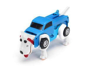 Automatic Transformation Dog Car Vehicle Clockwork Winding Up For Kids Christmas Deformation Gift  Blue