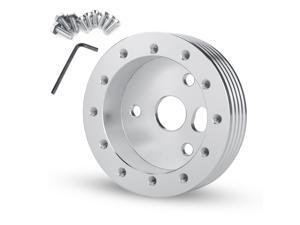 Chrome Steering Wheel Extension Hub Spacer For 6 Hole Steering Wheel to 3 Hole Adapter Chrome Steering Wheel Extension Hub Spacer For 6 Hole Steering Wheel to 3 Hole Adapter