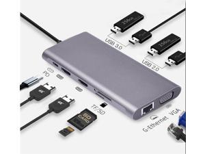 11in1 USB C Hub, Type-C laptop Docking station, Triple monitor, 4K display, compatible with Windows, MacOS, Tek-sailing TSDS1101 11in1 USB C Hub, Type-C laptop Docking station, Triple monitor, 4K display, compatible with Windows, MacOS, Tek-sailing TSDS1101