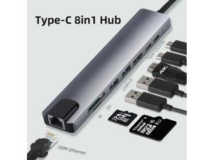 8in1 USB C Hub, Type-C laptop Docking station, 4K Display, compatible with Windows, MacOS ( USB3.0 Ports, DP, Type-C Data, M-Ethernet, SD/TF, etc), Tek-sailing TSDS801 8in1 USB C Hub, Type-C laptop Docking station, 4K Display, compatible with Windows, MacOS ( USB3.0 Ports, DP, Type-C Data, M-Ethernet, SD/TF, etc), Tek-sailing TSDS801