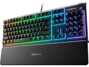 SteelSeries Apex 3 RGB Gaming Keyboard – 10-Zone RGB Illumination – IP32 Water Resistant – Premium Magnetic Wrist Rest (Whisper Quiet Gaming Switch) SteelSeries Apex 3 RGB Gaming Keyboard – 10-Zone RGB Illumination – IP32 Water Resistant – Premium Magnetic Wrist Rest (Whisper Quiet Gaming Switch)