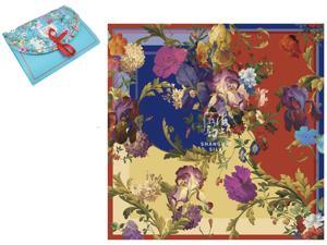 Luxury Gift 100% Pure Silk Scarfs For Women Square Hair Scarf Wrap Headscarf 35"*35" Flower Digital Print Luxury Gift 100% Pure Silk Scarfs For Women Square Hair Scarf Wrap Headscarf 35"*35" Flower Digital Print