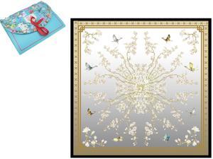 Luxury Gift 100% Pure Silk Scarfs For Women Square Hair Scarf Wrap Headscarf 35"*35" Flower Luxury Gift 100% Pure Silk Scarfs For Women Square Hair Scarf Wrap Headscarf 35"*35" Flower