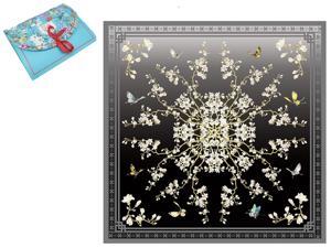 Luxury Gift 100% Pure Silk Scarfs For Women Square Hair Scarf Wrap Headscarf 35"*35" Flower Luxury Gift 100% Pure Silk Scarfs For Women Square Hair Scarf Wrap Headscarf 35"*35" Flower