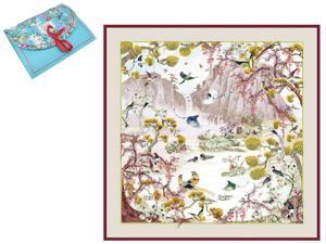 Luxury Gift Luxury Gift 100% Pure Silk Scarfs For Women Square Hair Scarf Wrap Headscarf 43"*43" Bird Song Luxury Gift Luxury Gift 100% Pure Silk Scarfs For Women Square Hair Scarf Wrap Headscarf 43"*43" Bird Song
