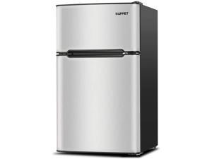 Kuppet Compact Refrigerator Mini Refrigerator for Dorm,Garage, Camper, Basement or Office, Double Door Refrigerator and Freezer, 3.2 Cu.Ft, Stainless Steel Kuppet Compact Refrigerator Mini Refrigerator for Dorm,Garage, Camper, Basement or Office, Double Door Refrigerator and Freezer, 3.2 Cu.Ft, Stainless Steel