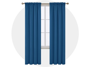 Deconovo Solid Rod Pocket Blackout Curtains Thermal Insulated Room Darkening Blackout Drapes for Living Room 52x95 Inch Dark Blue 4 Pcs Deconovo Solid Rod Pocket Blackout Curtains Thermal Insulated Room Darkening Blackout Drapes for Living Room 52x95 Inch Dark Blue 4 Pcs