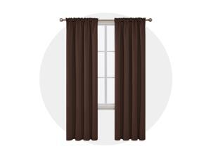 Deconovo Room Darkening Rod Pocket Thermal Insulated Blackout Drapes for Living Room 52 x 95 Inch Chocolate 2 Panels Deconovo Room Darkening Rod Pocket Thermal Insulated Blackout Drapes for Living Room 52 x 95 Inch Chocolate 2 Panels