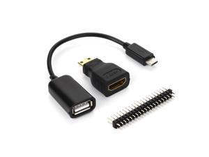 PC Adapter Mini-HDMI Male To HDMI Female Adapter + Micro USB To USB Cable + Male GPIO Pin Adapters Combos for Raspberry Pi Zero PC Adapter Mini-HDMI Male To HDMI Female Adapter + Micro USB To USB Cable + Male GPIO Pin Adapters Combos for Raspberry Pi Zero
