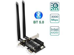 Wifi Adapter, EDUP WiFi 6 Card AX 3000Mbps PCIe Network Card AX200 2.4Ghz/5.8Ghz with Bluetooth 5.0 & Heat Sink Wireless PCI Express Wi-Fi Adapters Dual Band Antenna for Windows 10 64-bit Wifi Adapter, EDUP WiFi 6 Card AX 3000Mbps PCIe Network Card AX200 2.4Ghz/5.8Ghz with Bluetooth 5.0 & Heat Sink Wireless PCI Express Wi-Fi Adapters Dual Band Antenna for Windows 10 64-bit