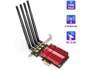 EDUP WiFi Card AC1900Mbps Wireless PCI Express Adapter PCIe WiFi Adapter Network Card 802.11AC 2.4G/5G 5DBI Dual-Band Antennas Support Windows 10/ Win 8.1/ Win 7 for Desktop PC