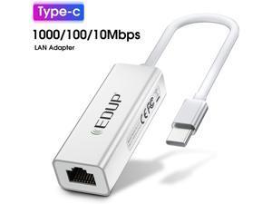 USB C to Ethernet Adapter, Type C to RJ45 Thunderbolt 3/Type-C Gigabit Ethernet LAN Network Adapter 10/100/1000 Mbps Compatible with MacBook Pro 2019/2018/2017, MacBook Air, Dell XPS and More