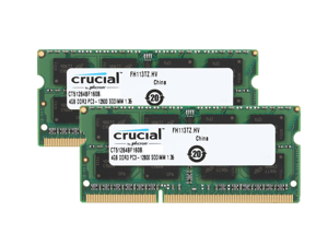 Crucial 8GB Ram Kit (2 x 4GB) DDR3L 1600 MT/s (PC3L-12800) SODIMM 204-Pin 1.35V Laptop Memory - CT51264BF160B Crucial 8GB Ram Kit (2 x 4GB) DDR3L 1600 MT/s (PC3L-12800) SODIMM 204-Pin 1.35V Laptop Memory - CT51264BF160B