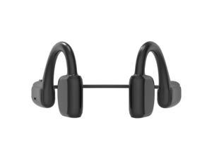 Bone Conduction Headphones Bluetooth V5.0 - Sports Open Ear Wireless Headset Sweatproof w/Mic - For Cycling Running Driving Gym - Black