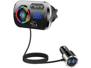 Bluetooth FM Transmitter for Car, Bluetooth 5.0 Wireless Car Radio Adapter with QC3.0 & 5V/2.4A Dual Charging Port, Easy Attached to Air Vent, Better Hands Free Car Kit, Music Player - TB27 Bluetooth FM Transmitter for Car, Bluetooth 5.0 Wireless Car Radio Adapter with QC3.0 & 5V/2.4A Dual Charging Port, Easy Attached to Air Vent, Better Hands Free Car Kit, Music Player - TB27