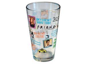 Friends Famous Classic Quotes 16oz pint glass Friends The TV Show (1 Glass Included)