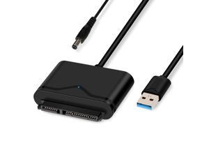 SATA to USB 3.0 Adapter, Hannord USB 3.0 to SATA III Cable Hard Drive Adapter Compatible for 2.5 and 3.5 Inch HDD/SSD Hard Drive Disk with 12V/2A Power Adapter, Support UASP