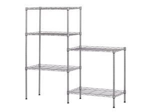 Hannord 5-Tier Wire Shelving, Metal Wire Shelf Storage Rack, Durable Organizer Unit Perfect for Kitchen Garage Pantry Organization in Black, 21.25" W x 11.42" D x 59" H - Silver Hannord 5-Tier Wire Shelving, Metal Wire Shelf Storage Rack, Durable Organizer Unit Perfect for Kitchen Garage Pantry Organization in Black, 21.25" W x 11.42" D x 59" H - Silver