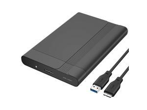 2.5" Hard Drive Enclosure, Hannord USB 3.0 to SATA III for 2.5 Inch SSD & HDD 9.5mm 7mm External Hard Drive Case Support Max 4TB with UASP (Black) 2.5" Hard Drive Enclosure, Hannord USB 3.0 to SATA III for 2.5 Inch SSD & HDD 9.5mm 7mm External Hard Drive Case Support Max 4TB with UASP (Black)