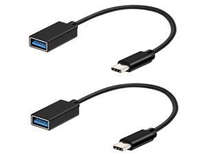 USB C to USB Adapter (2 Pack), Hannord USB-C to USB 3.0 Adapter USB Type C to USB OTG Cable Compatible with MacBook Pro 2019 2018 Samsung Galaxy S10 S9 S8 Note 9 8 LG V40 G6 Go and More Type-C Devices