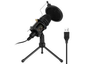 USB Microphone, Hannord Condenser Computer PC Mic with Tripod Stand, Pop Filter, Shock Mount for Gaming, Streaming, Podcasting, YouTube, Voice Over, Skype, Twitch, Compatible with Laptop Desktop USB Microphone, Hannord Condenser Computer PC Mic with Tripod Stand, Pop Filter, Shock Mount for Gaming, Streaming, Podcasting, YouTube, Voice Over, Skype, Twitch, Compatible with Laptop Desktop