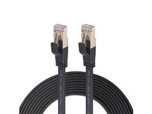 Cat 8 Ethernet Cable 50ft, Hannord Cat8 Flat Internet Cable, RJ45 High Speed Gaming Patch Cord, White Network LAN Cable, 40Gbps, 2000Mhz, Weatherproof for Xbox, POE, PS4, Switch, Modem, Router