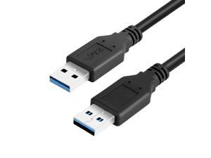 Hannord USB 3.0 A to A Cable Type A Male to Male Cable Cord for Data Transfer Hard Drive Enclosures Printers Modems Cameras (Black, 3.3ft.)