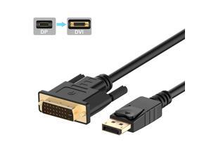 DisplayPort to DVI Adapter, Hannord Dp Display Port to DVI Converter Male to Male Gold-Plated Cord 6 Feet Black Cable for Lenovo, Dell, HP and Other Brand DisplayPort to DVI Adapter, Hannord Dp Display Port to DVI Converter Male to Male Gold-Plated Cord 6 Feet Black Cable for Lenovo, Dell, HP and Other Brand