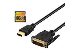 HDMI to DVI Adapter , Hannord DVI to HDMI High Speed Bi Directional Cable, HDMI Male to DVI-D 24+1 Male, 1080P HD for Raspberry Pi, Roku, Xbox One, PS5, Graphics Card, Blue-ray, Nintendo Switch, 6 FT