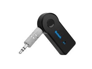 Mini Bluetooth Receiver, Wireless 4.1 Receiver Aux Receiver Adapter, Hands-Free Car Kits 3.5mm Bluetooth Audio Jack Receiver w/ LED Button Indicator for Audio Stereo System Headphone Speaker (Black)