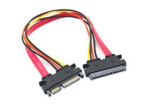12'' Male to Female 7+15 Pin SATA Data HDD Power Combo Extend Extension Cable VG 