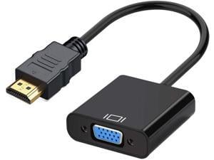 Hannord HDMI to VGA, Gold-Plated HDMI to VGA Adapter (Male to Female) for Computer, Desktop, Laptop, PC, Monitor, Projector, HDTV, Chromebook, Raspberry Pi, Roku, Xbox and More - Black