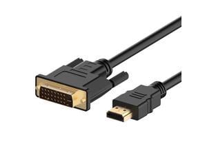 Gold Plated HDTV to DVI Cable Support 1080P,3D HDMI to DVI Cable 24+1 CableCreation 0.5 Feet HDMI Female to DVI 0.15M / Black Male Adapter Cable
