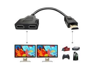 HDMI Splitter Adapter Cable - Hannord 1080P HD HDMI Splitter 1 in 2 Out HDMI Male to Dual HDMI Female Adapter Cable 1 to 2 Way for HDMI HD, LED, LCD, TV, HDTV