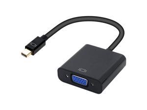 Mini DisplayPort to VGA, Hannord Mini DP Display Port to VGA (Thunderbolt Compatible) Gold Plated Male to Female Adapter 1080P Converter Compatible for ThinkPad SurfacePro PC, Black