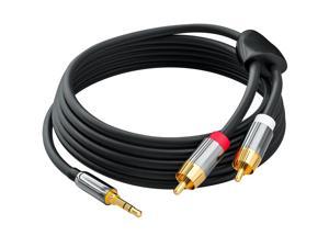 RCA to 3.5mm Audio Cable, Hannord 3.5mm Male to 2RCA Male RCA Cable, Y Splitter Stereo Audio Cable for Subwoofer, Receiver, Speakers and More, 2 Meters / 6.6ft.