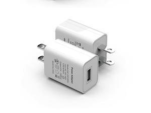 UL Certified USB Wall Charger Power Supply 5v 1A Universal Portable Travel Power Adapter Plug Block High Speed for iPhone iPad iPad Samsung HTC LG iPod Nokia Travel Office Home Use White 2Pack