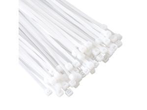 100pcs Cable Zip Ties Heavy Duty 6 Inch, Hannord Premium Plastic Wire Ties with 40 lbs Tensile Strength, Self-Locking Black Nylon Tie Wraps for Indoor and Outdoor (White)