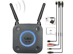 1Mii B06Pro Long Range Bluetooth Receiver, HiFi Wireless Audio Adapter, Bluetooth 5.0 Receiver with 3D Surround aptX Low Latency Optical RCA AUX 3.5mm Coaxial for Home Stereo System