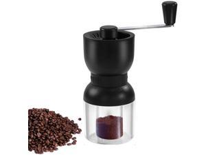 Manual Coffee Grinder with Ceramic Burrs, LHS Hand Coffee Mill with Two Containers Adjustable Coarseness Refillable Lids …