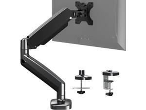Single Monitor Desk Mount - Articulating Gas Spring Monitor Arm, Removable VESA Mount Desk Stand with Clamp and Grommet Base - Fits 13 to 32 Inch LCD Computer Monitors, VESA 75x75, 100x100