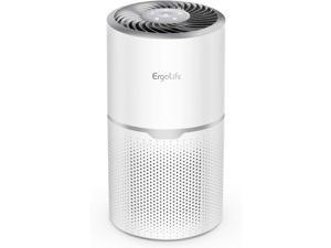 ERGO LIFE Air Purifier for Allergies with True HEPA Filter UV Light Sanitizer and Ionizer + Carbon, Eliminates 99.98% Germs, Dust, Smoke, Pet Dander, Quiet Air Cleaner for Home Large Room, White