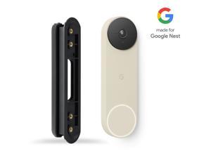 Google Nest Doorbell (battery) with Horizontal Adjustable Mount Bundle (1 Pack, Linen)