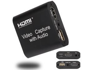 Video Audio Capture Card HDMI to USB 2.0 1080p Record with Loop Out for Gaming Streaming Teaching Video Conference and Live Broadcasting