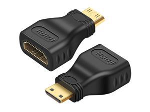 HDMI Mini Adapter Mini HDMI to HDMI Connector 4K Support for Raspberry Pi Zero W, DSLR, Tablet, Camera, Camcorder, (2Pack)