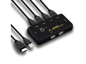 4096x2160@60Hz 4:4:4 Ultra HD 2 Port HDMI KVM Switch with Cables Support HDMI 2.0, HDCP 2.2, HDR 10, EDID for Linux, Windows, Mac, Unix 4096x2160@60Hz 4:4:4 Ultra HD 2 Port HDMI KVM Switch with Cables Support HDMI 2.0, HDCP 2.2, HDR 10, EDID for Linux, Windows, Mac, Unix