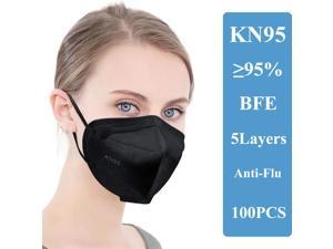 KN95 Mask Non-Disposable Protective KN95 Mask for Adult & Kids Anti dust N95 Mask KN95 Mask Anti Flu Mask, Breathable, Dustproof, Nonwoven Fabrics,5 Layers Protective Face Mask - 100 Pcs